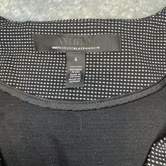 WHBM Black White Textured Vest Size 4 Sleeveless Button Front - Picture 2 of 6